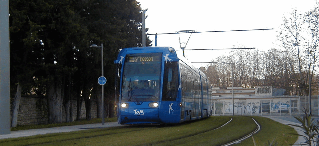 Montpellier : une rame du tramway.